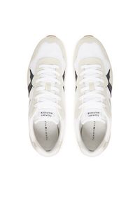 TOMMY HILFIGER - Tommy Hilfiger Sneakersy Runner Icon Mix FM0FM05679 Écru. Materiał: zamsz, skóra #3