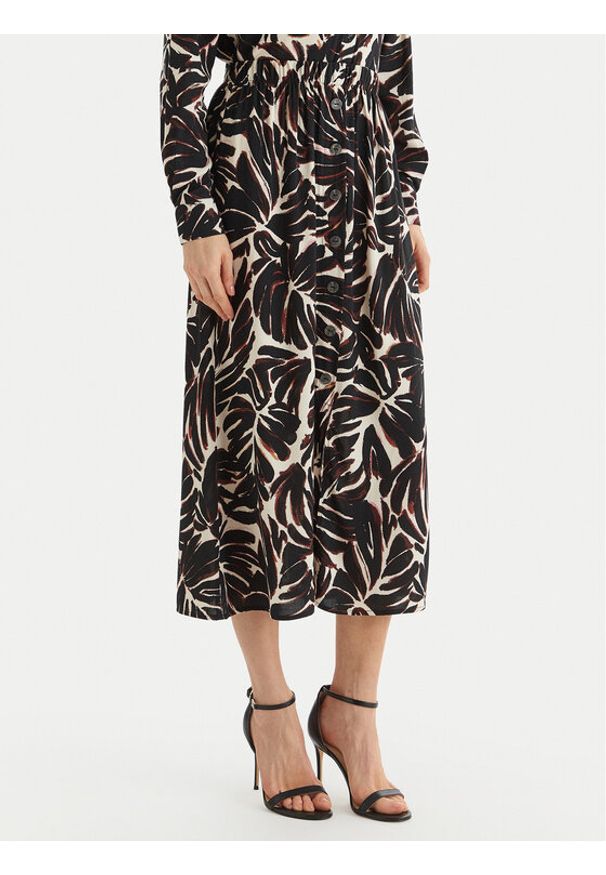 only - ONLY Spódnica midi Nova 15222223 Czarny Regular Fit. Kolor: czarny. Materiał: wiskoza