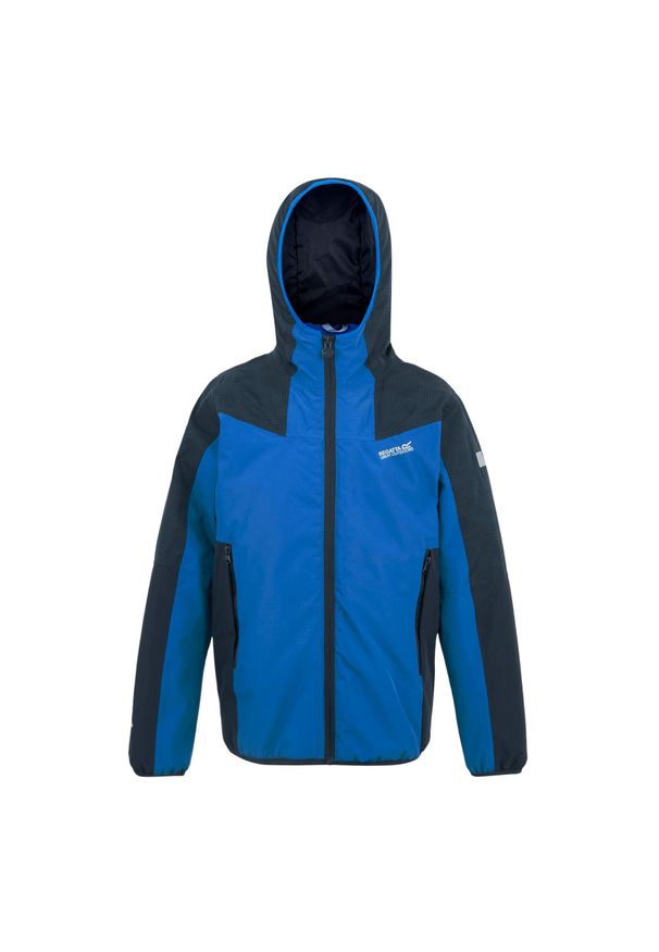 Regatta - Kurtka dziecięca przejściowa przeciwdeszczowa Volcanics. Kolor: niebieski. Materiał: tkanina, puch. Styl: sportowy