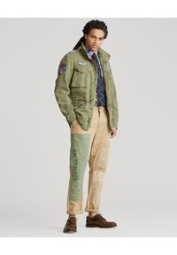 Ralph Lauren - RALPH LAUREN - Kurtka militarna z naszywkami. Typ kołnierza: polo. Kolor: zielony. Materiał: jeans, bawełna. Długość rękawa: długi rękaw. Długość: długie. Wzór: aplikacja, moro. Styl: militarny #6
