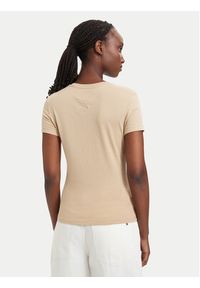 Tommy Jeans T-Shirt DW0DW20459 Beżowy jasny Slim Fit. Kolor: beżowy. Materiał: bawełna #4