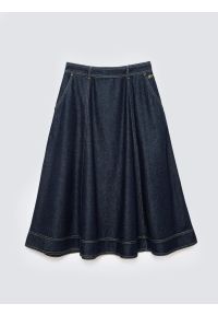 Big-Star - Spódnica damska midi jeansowa rozkloszowana granatowa Scarlet 652. Okazja: do pracy, na spacer. Kolor: niebieski. Materiał: jeans. Wzór: gładki, haft. Styl: elegancki #7