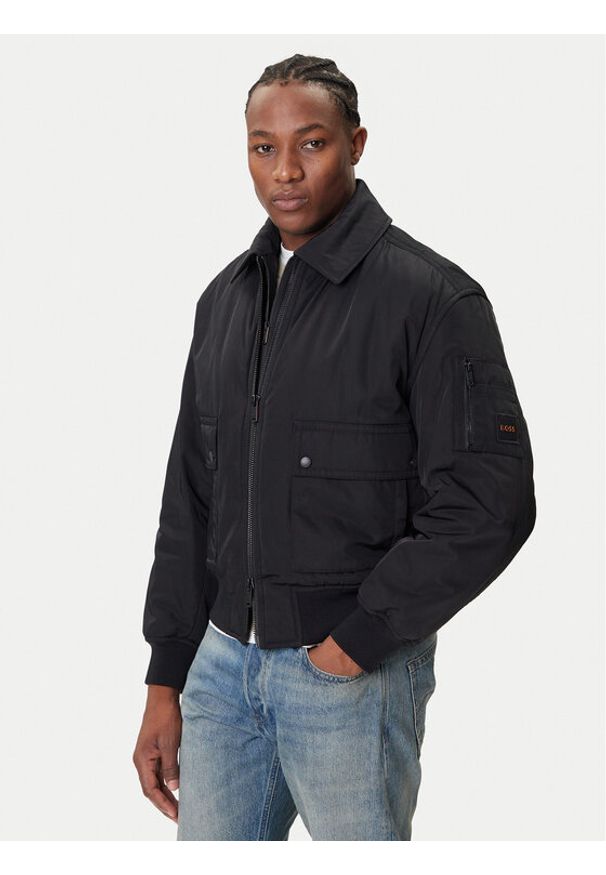 BOSS Kurtka bomber Oking 50543492 Czarny Oversize. Kolor: czarny. Materiał: syntetyk