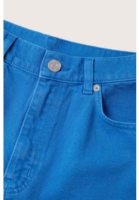 mango - Mango jeansy Mom80 damskie high waist. Stan: podwyższony. Kolor: niebieski #8