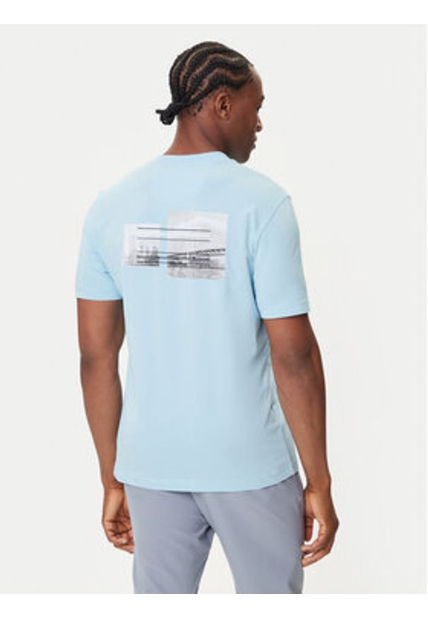 BOSS T-Shirt Photoprint 50545869 Błękitny Relaxed Fit. Kolor: niebieski. Materiał: bawełna