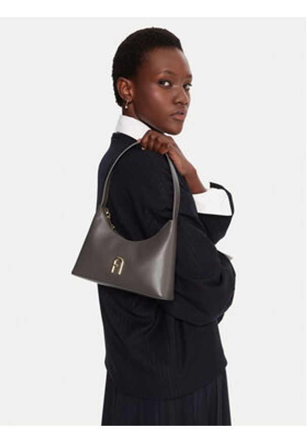 Furla Torebka Diamante WB00863 AX0733 BG 4283S 1007 Szary. Kolor: szary. Materiał: skórzane