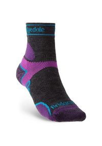 BRIDGEDALE - Skarpety biegowe damskie Bridgedale Lt T2 Merino Sport 3/4. Kolor: fioletowy, wielokolorowy, czarny
