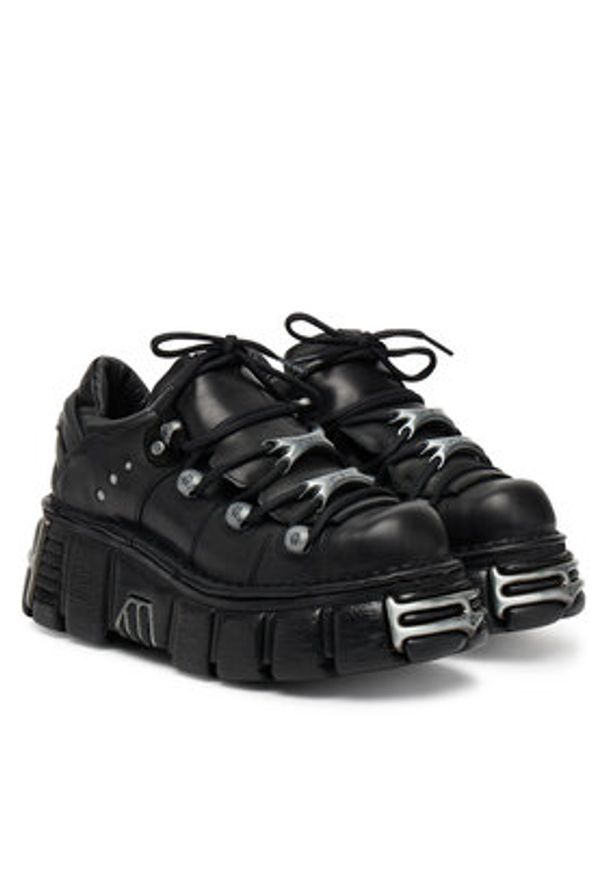 NEW ROCK Sneakersy M-120N-C26 Czarny. Kolor: czarny. Materiał: skóra