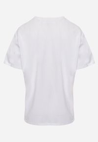 Renee - Biały Bawełniany T-shirt o Kroju Oversize Neduna. Okazja: na co dzień. Kolor: biały. Materiał: bawełna. Styl: elegancki, casual #7
