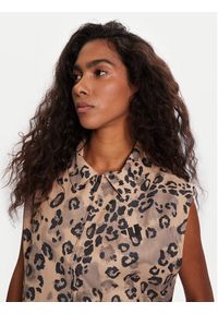 Adidas - adidas Kamizelka Animal Print 3-Stripes JV6957 Beżowy Loose Fit. Kolor: beżowy. Materiał: syntetyk. Wzór: nadruk #3