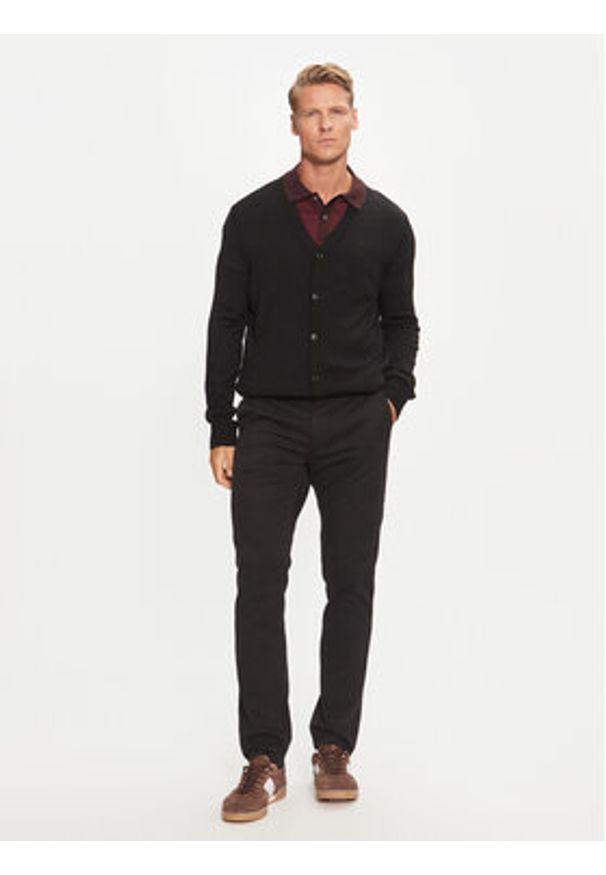 BOSS - Boss Kardigan Avac 50523574 Czarny Regular Fit. Kolor: czarny. Materiał: wełna, syntetyk