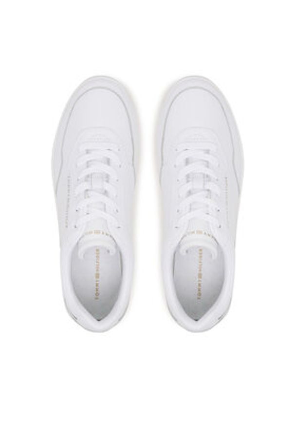TOMMY HILFIGER - Tommy Hilfiger Sneakersy Casual Cupsole FW0FW08689 Biały. Okazja: na co dzień. Kolor: biały. Materiał: skóra