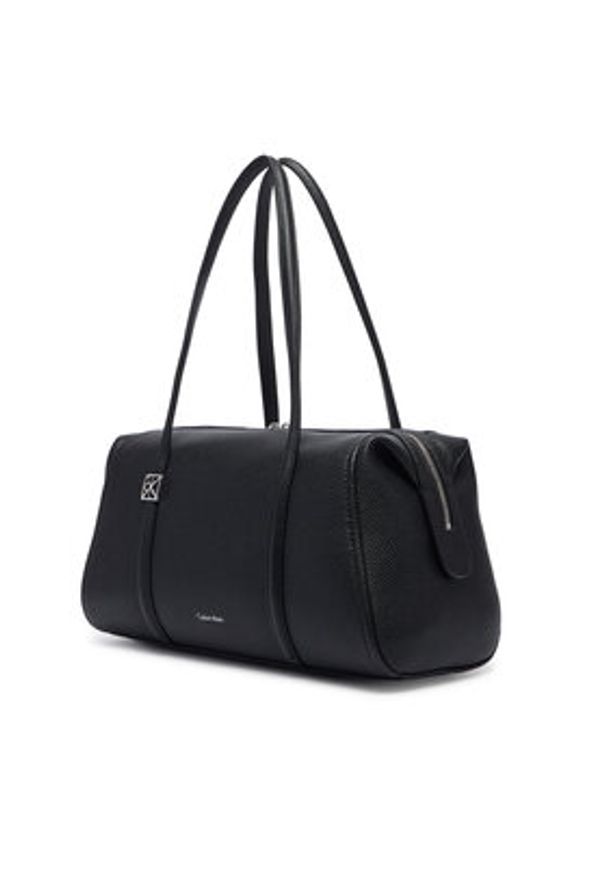 Calvin Klein Torebka Emblem Hw Pebble Doctor Shoulder LV04F3614G Czarny. Kolor: czarny. Materiał: skórzane