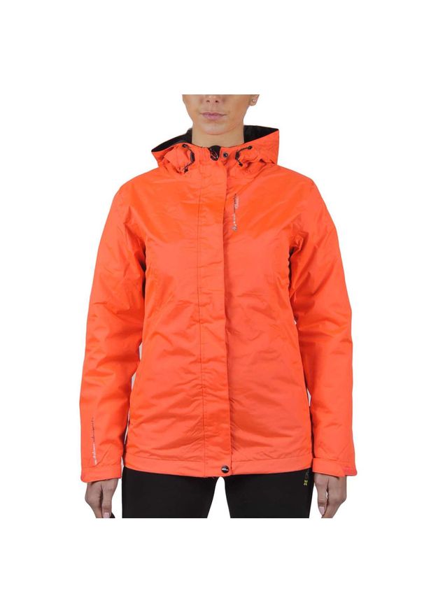 PEAK MOUNTAIN - Damska kurtka wodoodporna z podwójnym polarem Peak Mountain Ajik. Kolor: wielokolorowy, czerwony, różowy, pomarańczowy. Materiał: polar