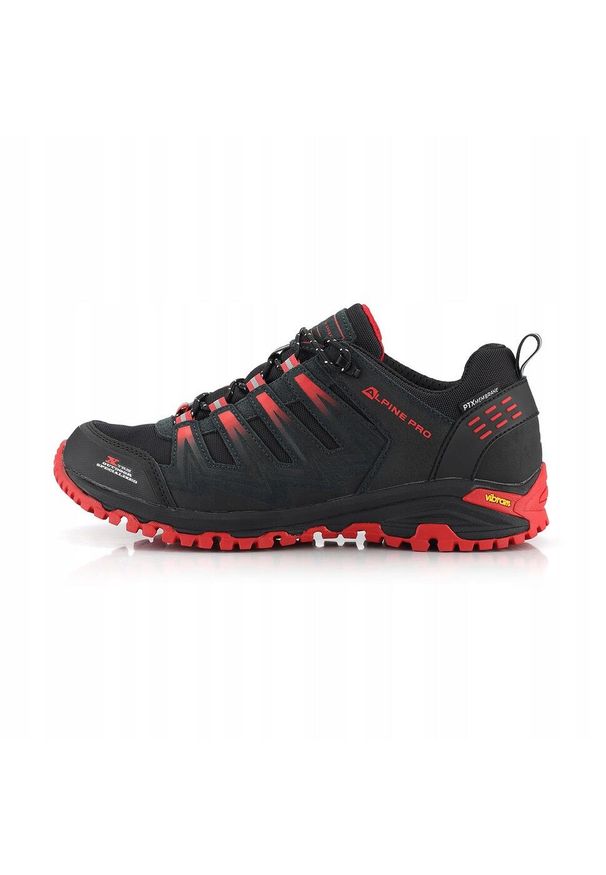 ALPINE PRO - Buty trekkingowe niskie damskie Alpine Pro Rewese. Kolor: czerwony. Materiał: skóra. Styl: sportowy