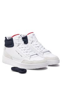 TOMMY HILFIGER - Tommy Hilfiger Sneakersy FM0FM05303 Biały. Kolor: biały. Materiał: skóra