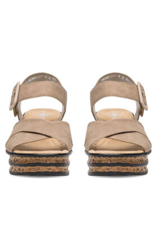 Rieker Sandały 68163-62 Beżowy. Kolor: beżowy. Materiał: syntetyk