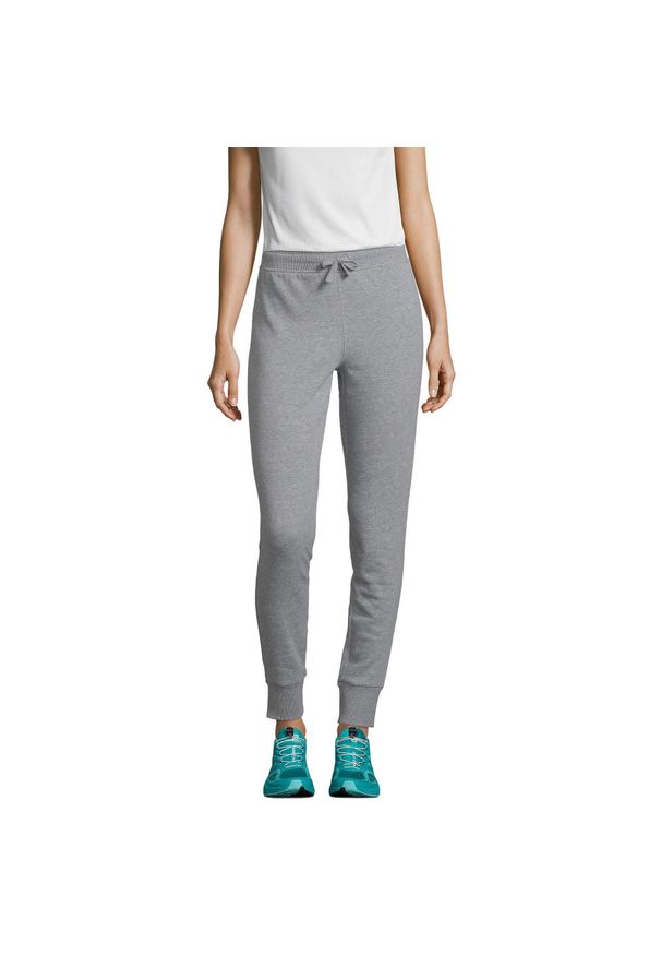 SOL'S - Damskie/melanżowe Spodnie Do Biegania Jet. Kolor: szary. Materiał: dresówka. Wzór: melanż