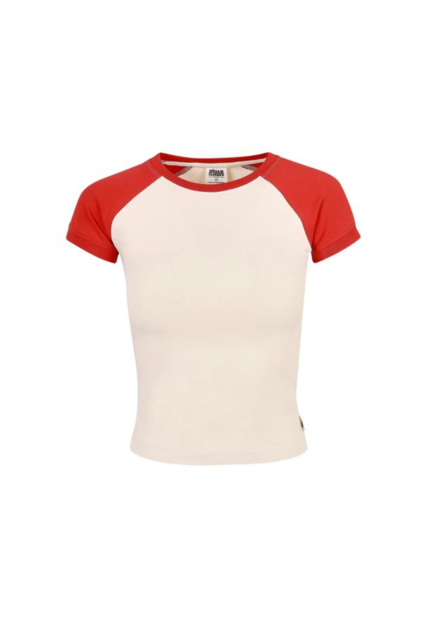 Urban Classics - Damska Koszulka Z Krótkim Rękawem W Stylu Retro. Kolor: różowy, czerwony, wielokolorowy, biały. Długość rękawa: krótki rękaw. Długość: krótkie. Sport: turystyka piesza