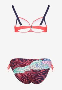 Born2be - Czerwone Bikini Biustonosz z Usztywnionymi Miseczkami Majtki Typu Figi ze Ściągaczami Vikianna. Kolekcja: plus size. Kolor: czerwony. Wzór: aplikacja #4