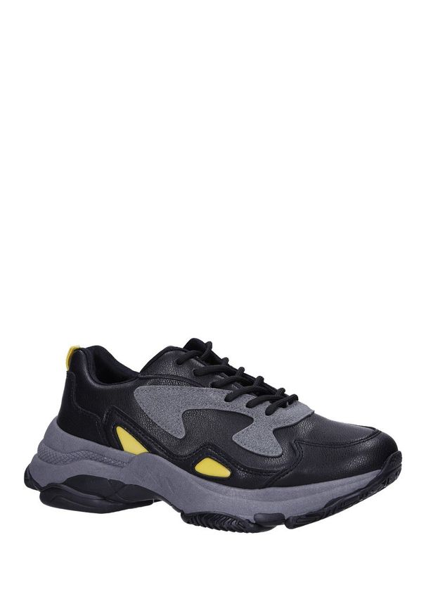Casu - Czarne buty sportowe sneakersy sznurowane casu ds13003. Kolor: czarny