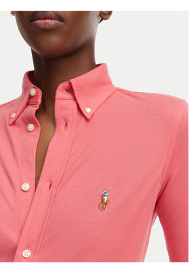 Polo Ralph Lauren Koszula 211924258503 Czerwony Slim Fit. Typ kołnierza: polo. Kolor: czerwony. Materiał: bawełna