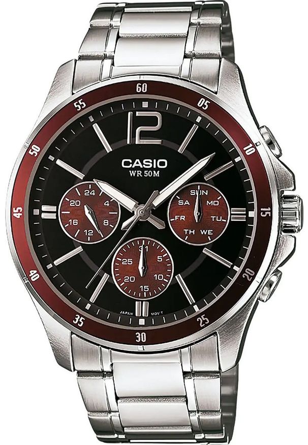 Zegarek męski Casio MTP-1374PD-5AVEF srebrny. Kolor: srebrny