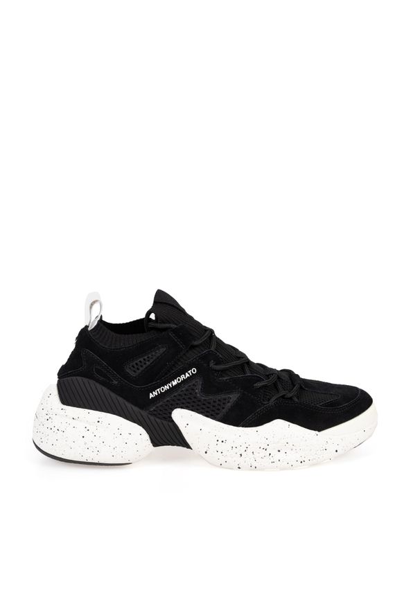 Antony Morato Sneakersy | MMFW01236-LE500089 | Mężczyzna | Czarny. Nosek buta: okrągły. Kolor: czarny. Materiał: skóra, tkanina