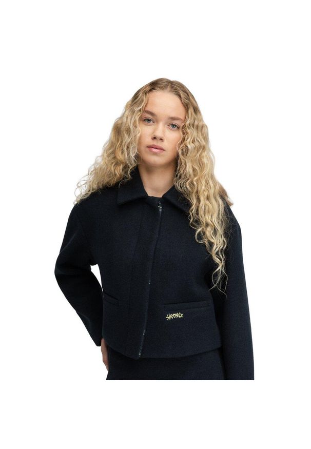 SIROKO - Damska krótka wełniana kurtka Siroko Strodet-W Black. Kolor: czarny. Materiał: wełna. Długość: krótkie