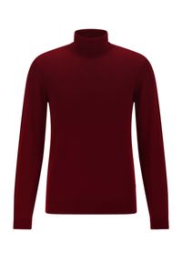 Modini - Bordowy golf męski SW75. Typ kołnierza: golf. Kolor: czerwony. Materiał: akryl, wełna, materiał #1