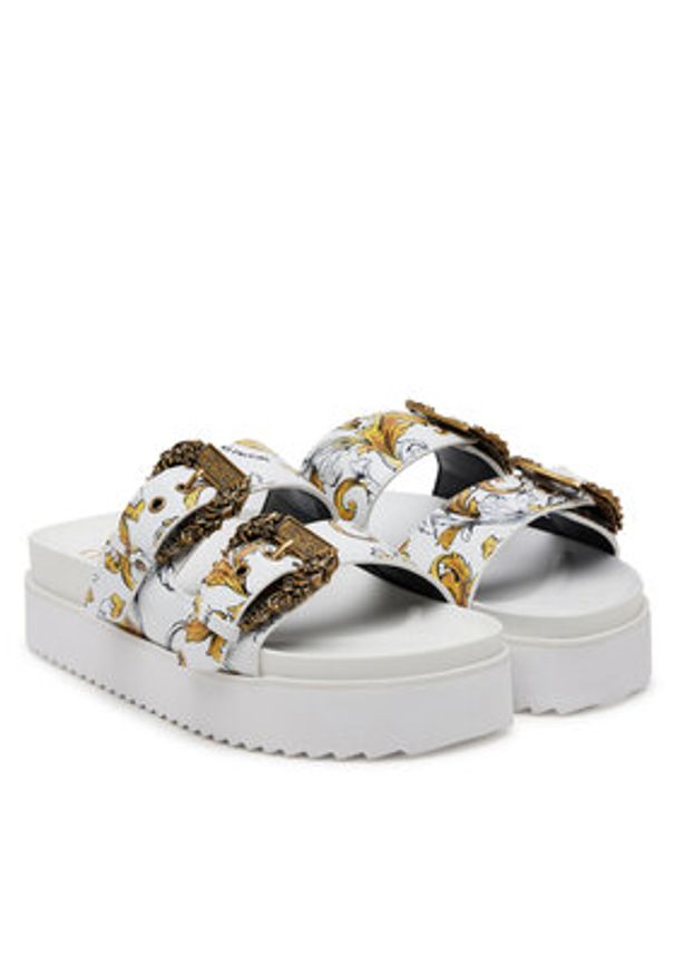 Versace Jeans Couture Klapki 78VA3SM1 ZS366 G03 Biały. Kolor: biały. Materiał: skóra