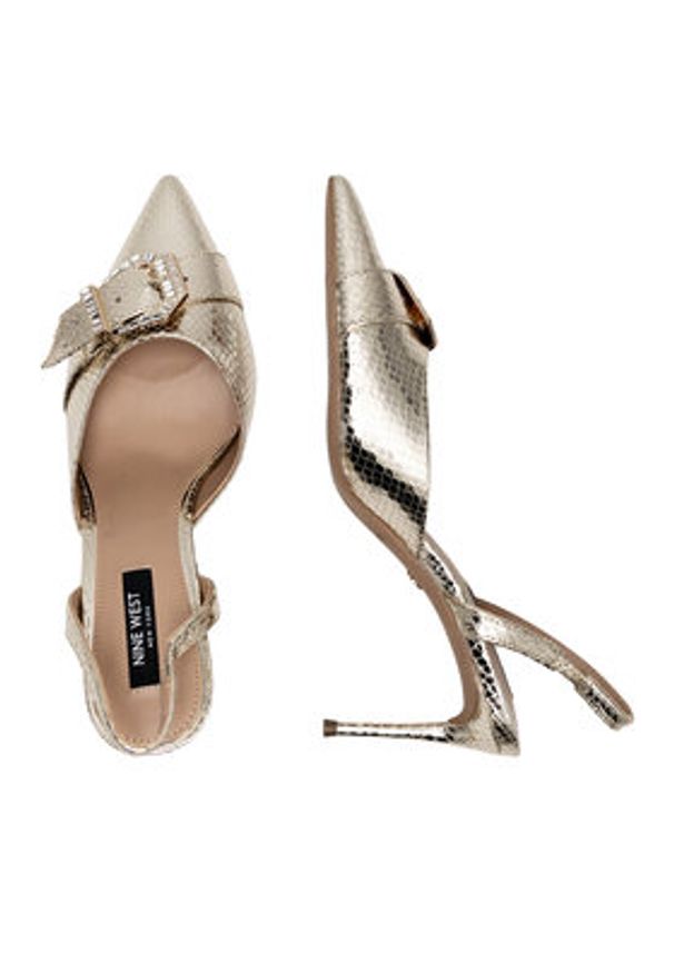 Nine West Sandały SJ1489-6 Złoty. Kolor: złoty. Materiał: materiał