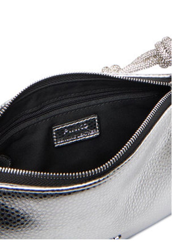 Pinko - PINKO Torebka Half Moon Baguette Mini AI 25-26 PLTT 105915 A2WD Srebrny. Kolor: srebrny. Materiał: skórzane