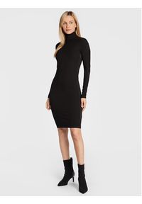 Calvin Klein Sukienka dzianinowa K20K204599 Czarny Slim Fit. Kolor: czarny. Materiał: dzianina, wiskoza