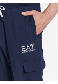 EA7 Emporio Armani Spodnie dresowe 3RPP55 PJLIZ 1554 Granatowy Regular Fit. Kolor: niebieski. Materiał: bawełna