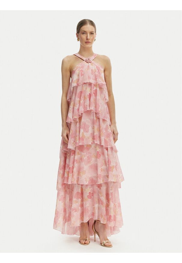 Vero Moda Sukienka wieczorowa Felicia 10295237 Różowy Slim Fit. Kolor: różowy. Materiał: syntetyk. Styl: wizytowy
