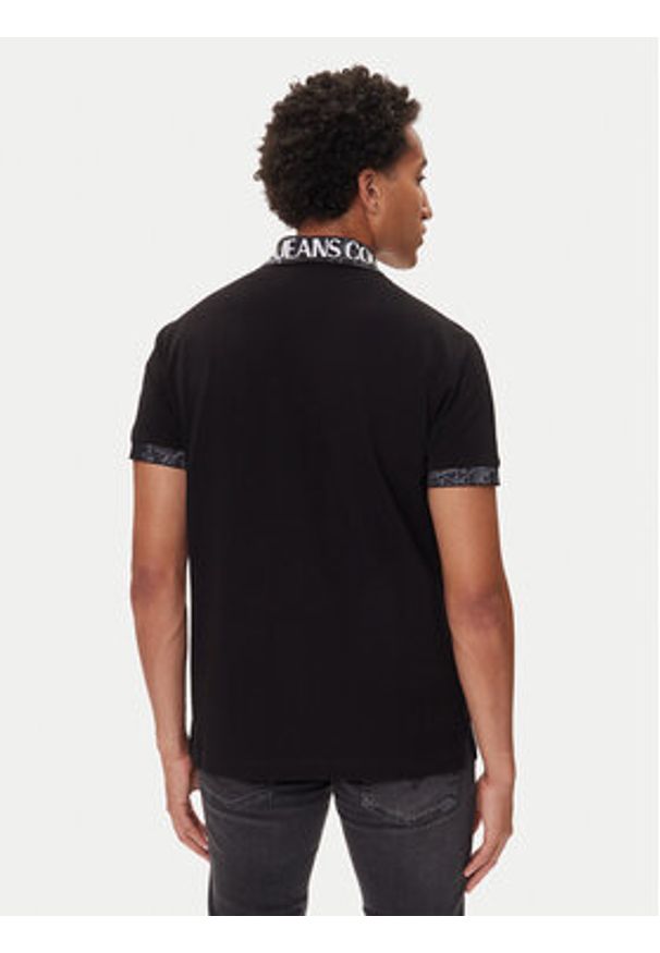 Versace Jeans Couture Polo 79GAGT03 CJ01T Czarny Regular Fit. Typ kołnierza: polo. Kolor: czarny. Materiał: bawełna