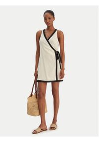 Seafolly Sukienka letnia Beach Bound 55589-DR Beżowy Slim Fit. Kolor: beżowy. Materiał: len. Sezon: lato #5