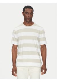 BOSS T-Shirt TalesStripe 50499334 Beżowy Relaxed Fit. Kolor: beżowy. Materiał: bawełna