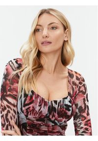 Marciano Guess Bluzka Leopard 3BGP07 6875Z Różowy Regular Fit. Kolor: różowy. Materiał: syntetyk #5