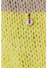 Frieda & Freddies Sweter z domieszką wełny damski kolor żółty. Okazja: na co dzień. Kolor: żółty. Materiał: wełna. Długość rękawa: długi rękaw. Długość: długie. Styl: casual #5