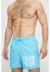 Calvin Klein szorty kąpielowe kolor niebieski. Kolor: niebieski. Materiał: tkanina, poliester, materiał