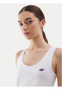 4f - 4F Top 4FWSS24TSLEF041 Biały Slim Fit. Kolor: biały. Materiał: bawełna