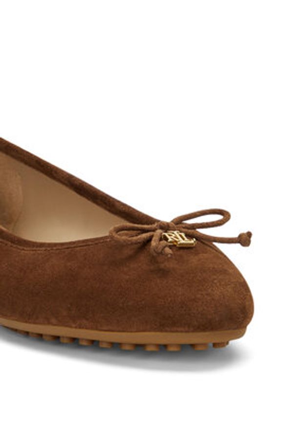 Lauren Ralph Lauren - LAUREN RALPH LAUREN Baleriny 802951376001 Brązowy. Kolor: brązowy. Materiał: zamsz, skóra