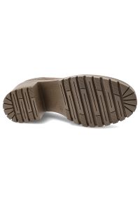 Beżowe Półbuty Armodo Eleganckie Obuwie Damskie. Okazja: na co dzień, do pracy. Kolor: beżowy. Materiał: zamsz. Obcas: na obcasie. Styl: elegancki. Wysokość obcasa: średni #8