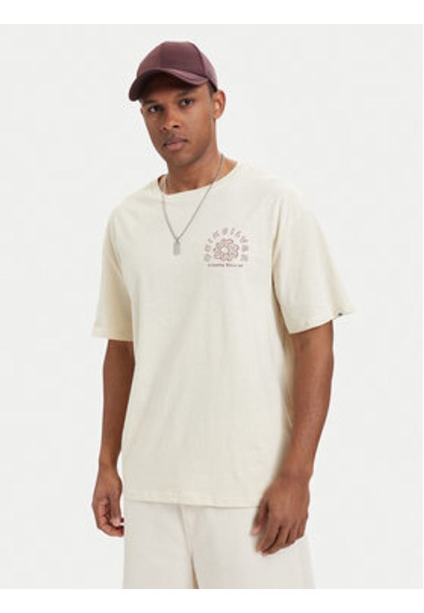 Quiksilver T-Shirt Curve Palm EQYZT08303 Kremowy Regular Fit. Kolor: kremowy. Materiał: bawełna