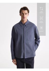 Reserved - Kurtka z kołnierzem - granatowy. Kolor: niebieski. Materiał: tkanina, bawełna #1