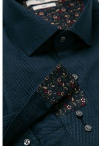 Premium by Jack&Jones - Koszula bawełniana. Okazja: na co dzień. Typ kołnierza: kołnierzyk włoski. Kolor: niebieski. Materiał: bawełna. Styl: casual #4