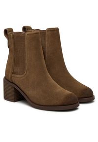 Clarks Botki Chamberly Top 26178832 Brązowy. Kolor: brązowy. Materiał: zamsz, skóra
