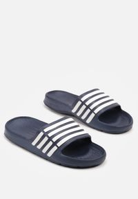 Born2be - Granatowo-Białe Piankowe Klapki w Sportowym Stylu w Paski Zirivane. Okazja: na plażę, na co dzień, na spacer. Kolor: niebieski. Wzór: paski. Sezon: lato. Styl: sportowy #5
